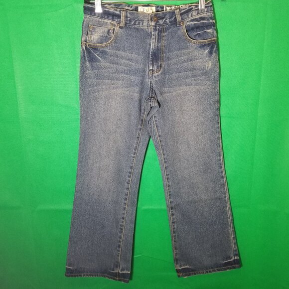 OP Jeans Youth 14 Bootcut Blue Baggy Fit Denim Wide Leg Skater Y2K Retro Vintage - Picture 1 of 10